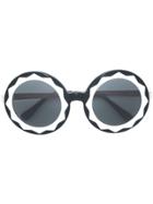 Linda Farrow Gallery Round Oversized Shaped Sunglasses - Black
