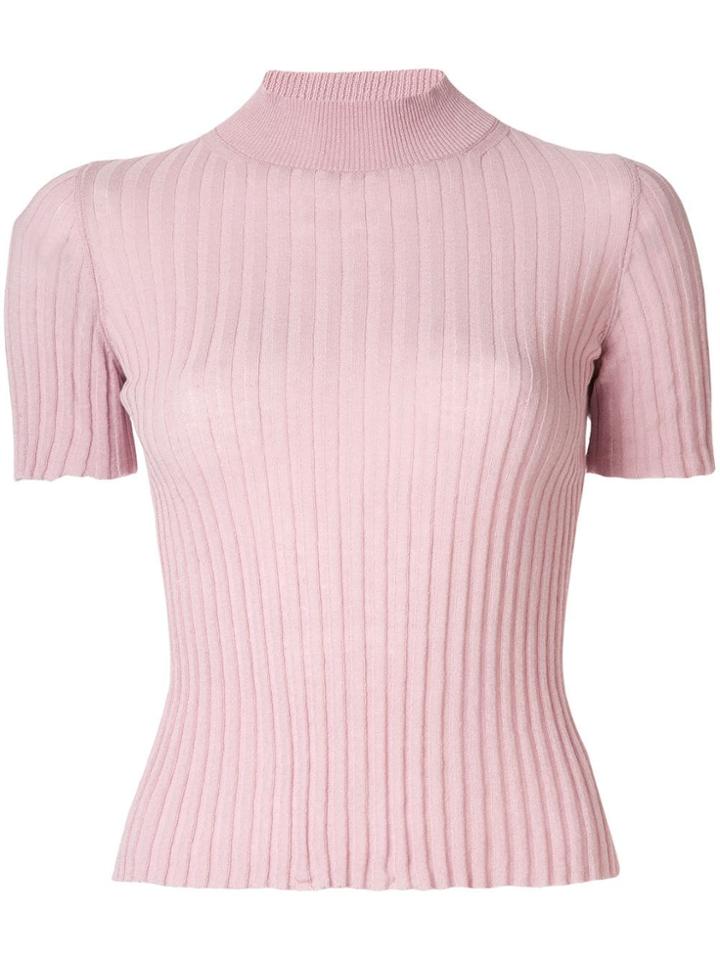 Nanushka Ribbed Knit Top - Pink