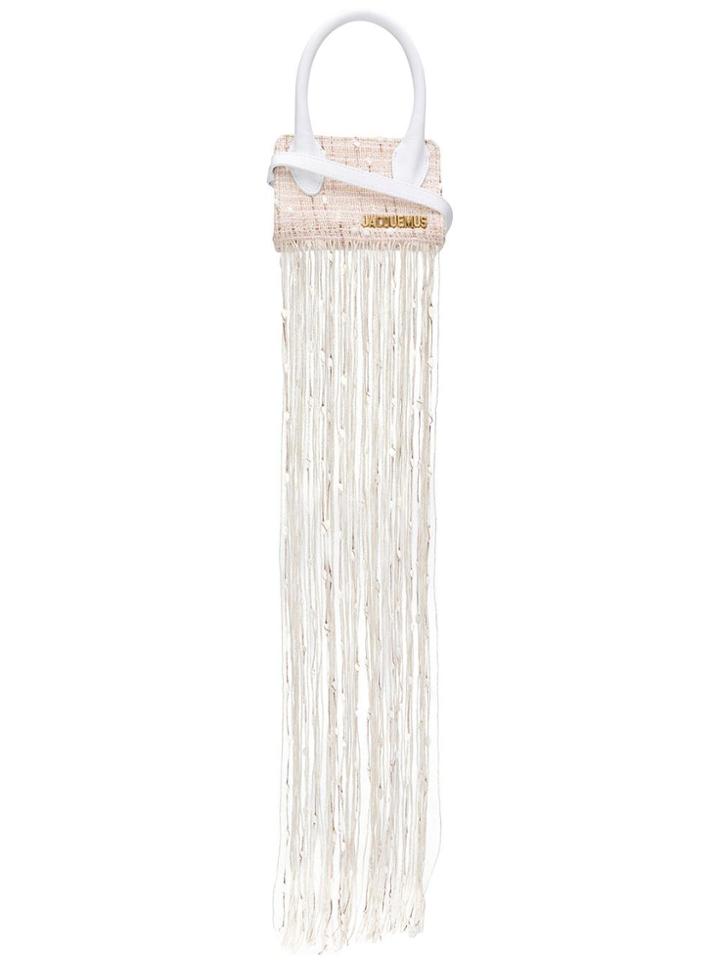 Jacquemus Mini Espelho Fringed Bag - Neutrals