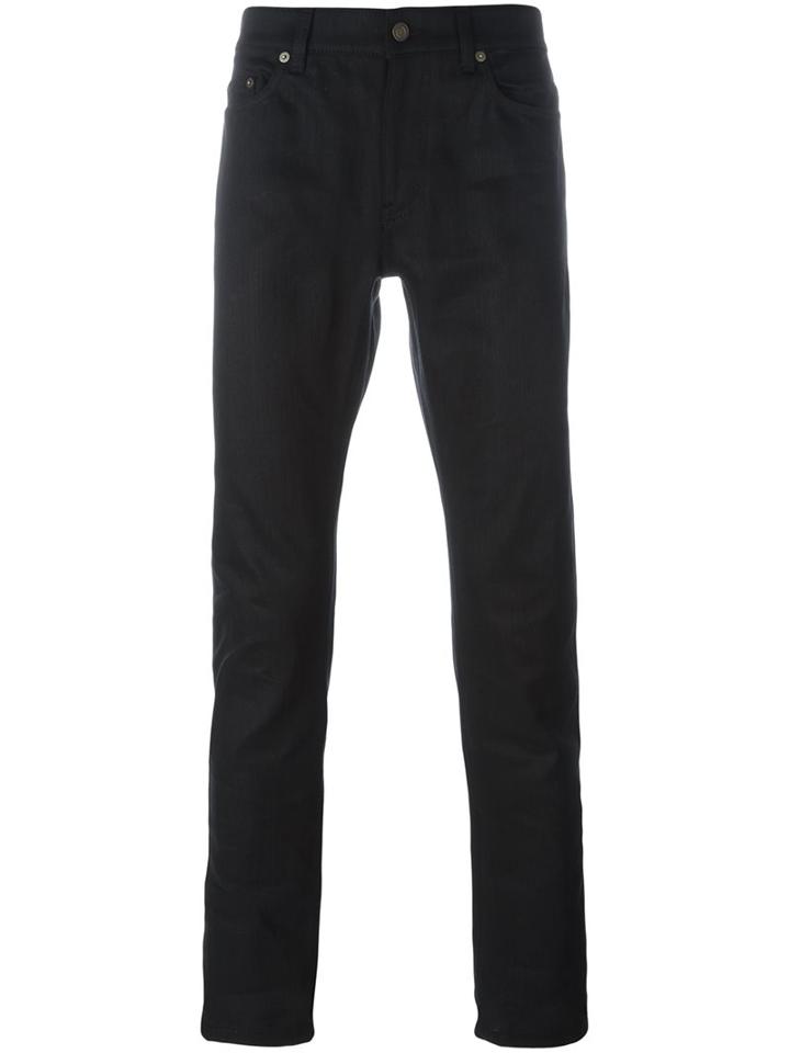 Saint Laurent Straight Leg Jeans, Men's, Size: 28, Black, Cotton/spandex/elastane