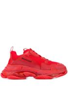Balenciaga Triple S Clear Sole Sneakers - Red