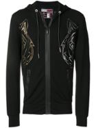 Plein Sport Zipped Hooded Jacket - Black