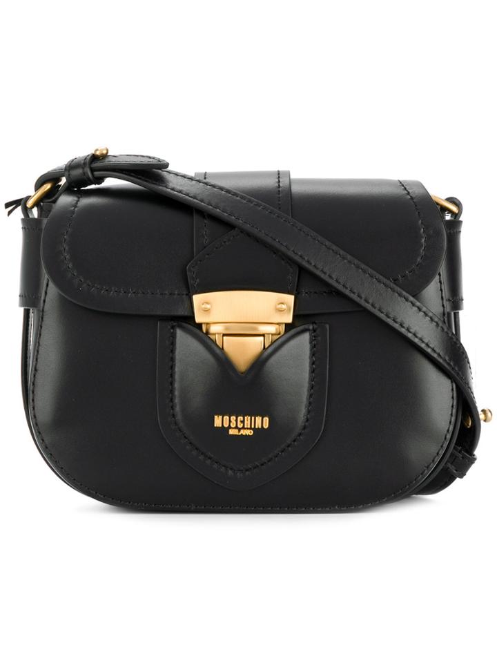 Moschino Mini Buckled Shoulder Bag - Black