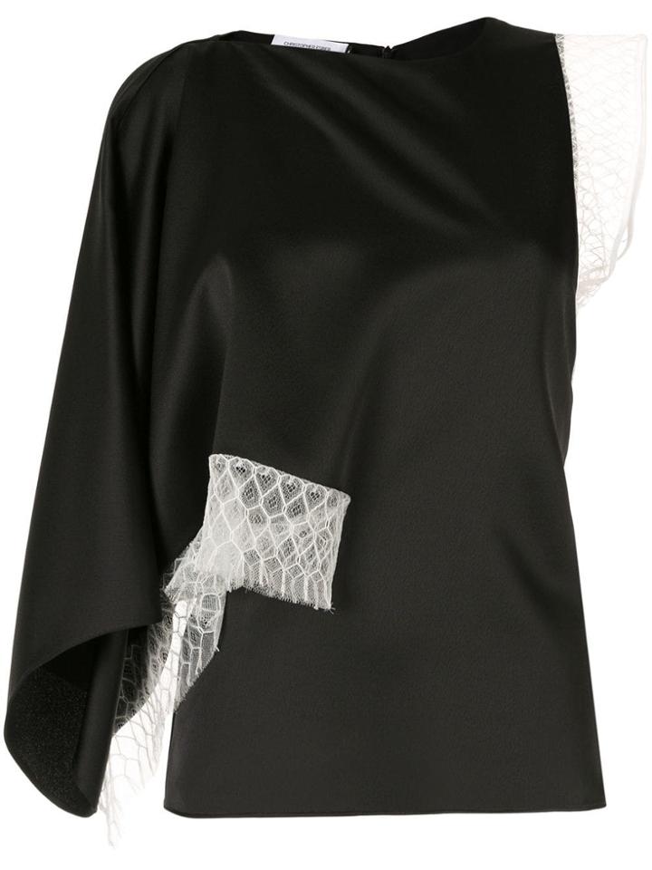 Christopher Esber Lace-trimmed Satin Top - Black