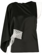 Christopher Esber Lace-trimmed Satin Top - Black