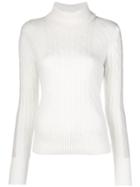 N.peal Cable Knit Roll Neck Sweater - White