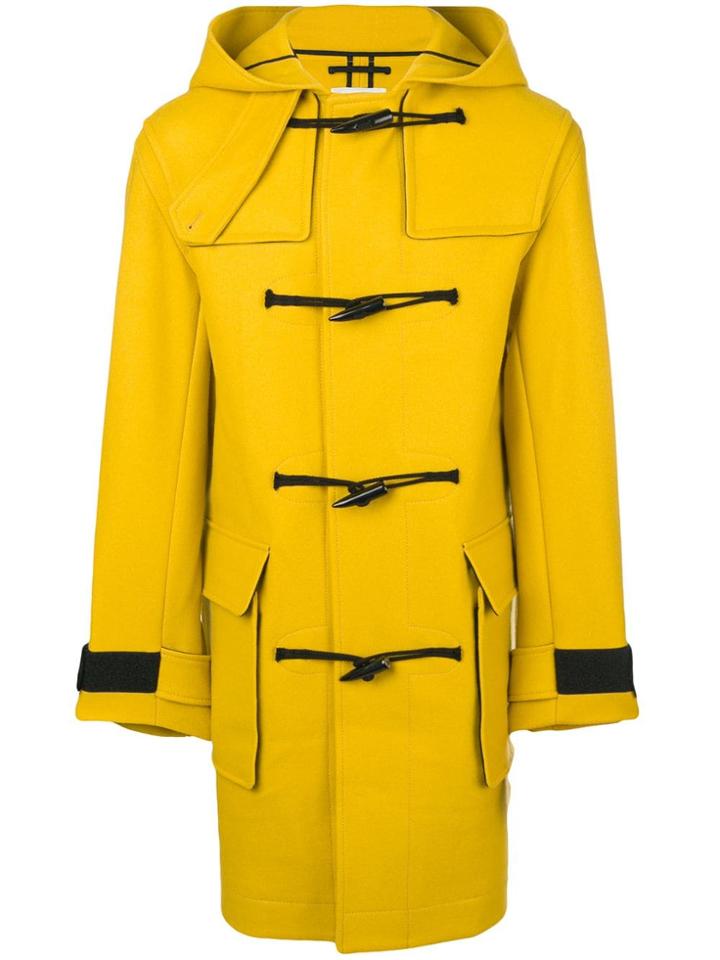 Kenzo Virgin Wool Duffle Coat - Yellow & Orange