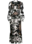 Erdem Floral Jacquard Panelled Dress, Women's, Size: 8, Nude/neutrals, Polyester/polyamide/metallized Polyester/silk
