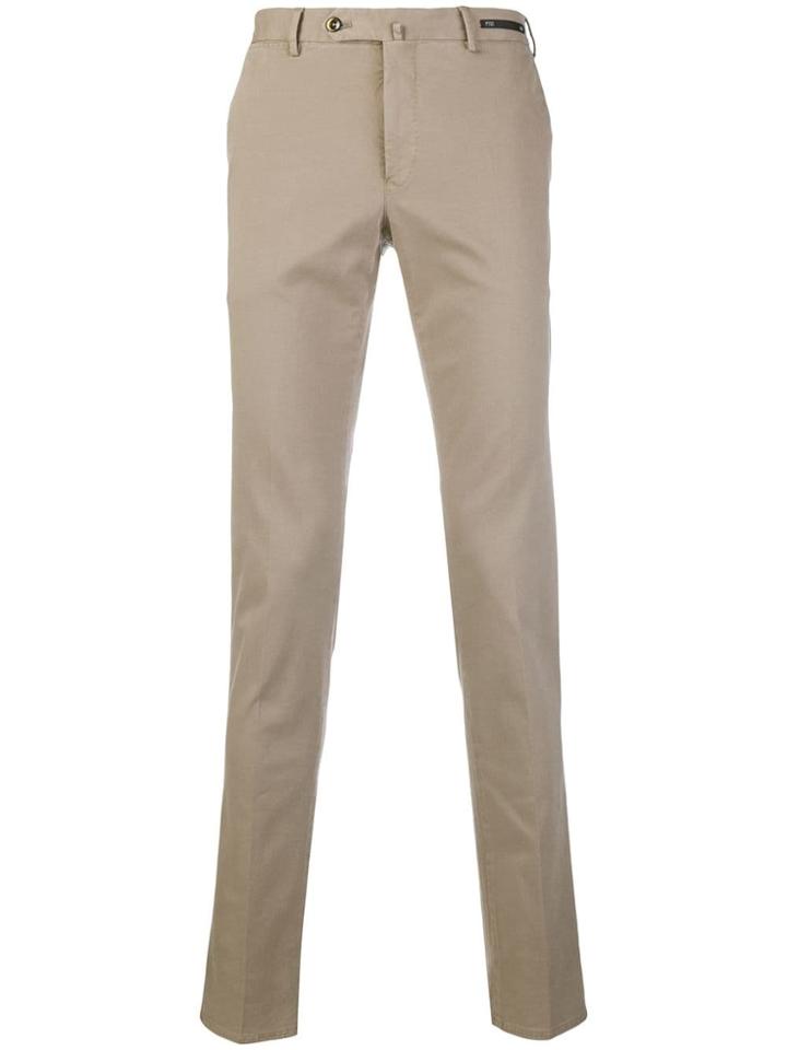 Pt01 Side Fastened Tailored Trousers - Neutrals