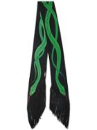 Rockins Snake Embroidered Neck Scarf - Green