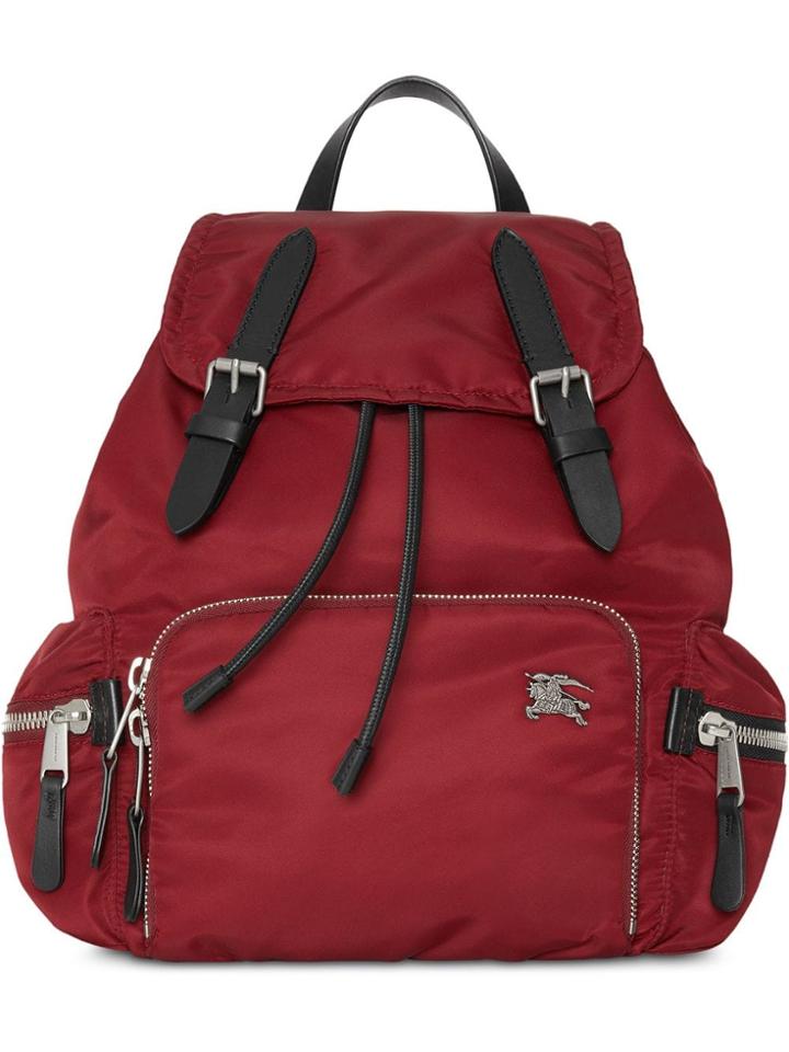 Burberry The Medium Rucksack In Nylon And Leather - Red