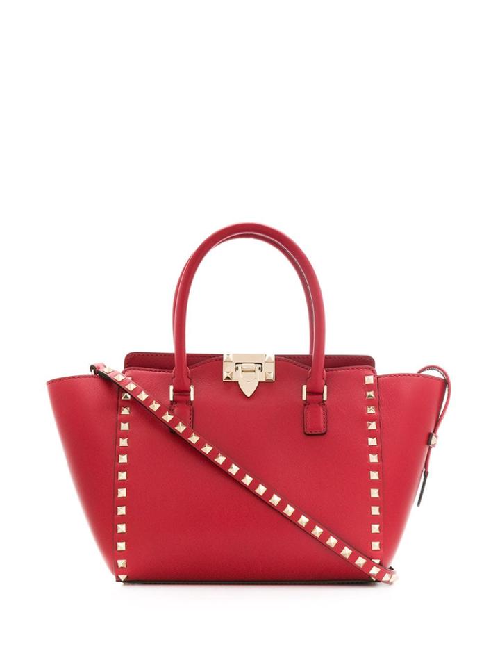 Valentino Valentino Garavani Small Rockstud Top-handle Bag - Red