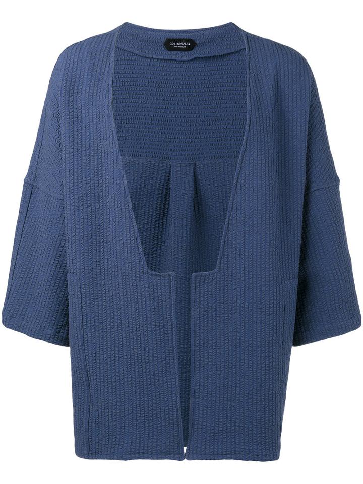 Curieux Textured Stripe Kimono Jacket, Men's, Size: Xl, Blue, Wool/polyamide/spandex/elastane