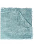 Faliero Sarti - Raw Edge Scarf - Unisex - Silk/polyester/cupro/modal - One Size, Blue, Silk/polyester/cupro/modal
