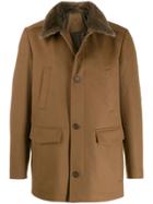 Corneliani Textured Collar Coat - Brown