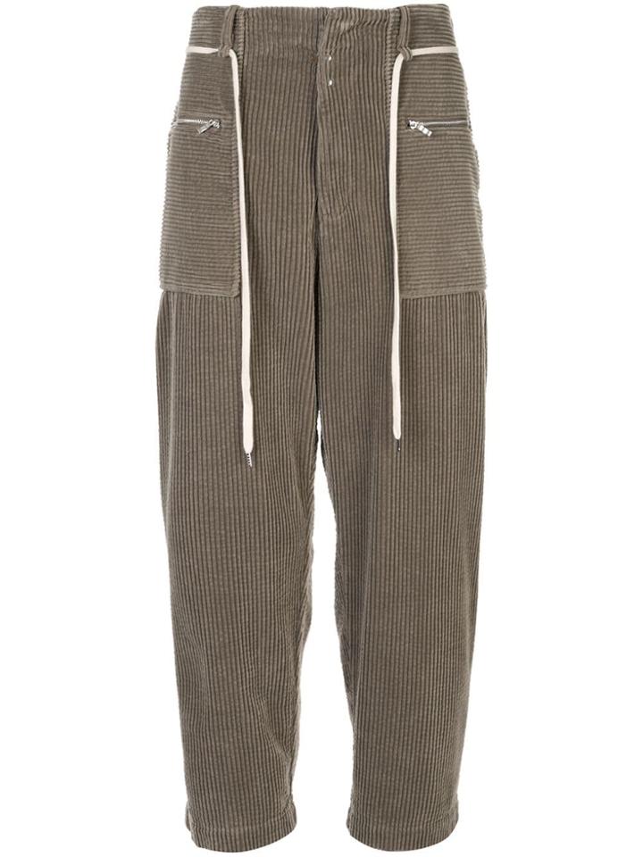 Kazuyuki Kumagai Corduroy Straight-leg Trousers - Brown