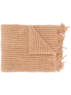Marni Distressed Cable Knit Scarf - Neutrals