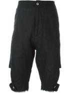 Barbara I Gongini Cut-out Detail Shorts, Men's, Size: 50, Black, Linen/flax