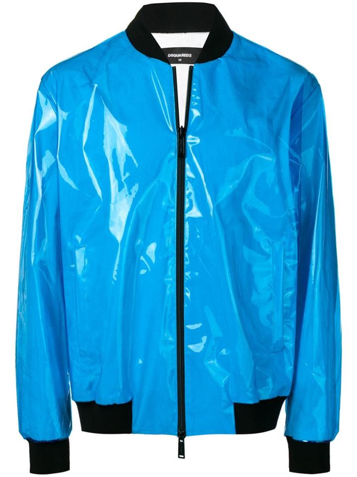 Dsquared2 Shiny Bomber Jacket - Blue