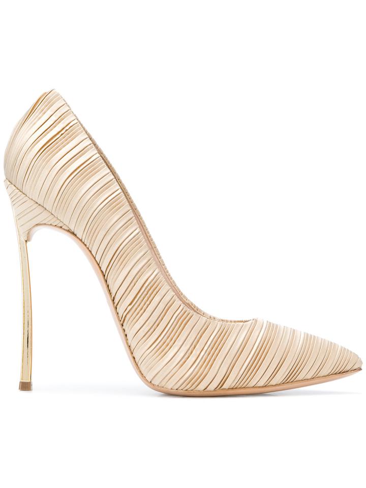 Casadei Classic Pleated Pumps - Nude & Neutrals