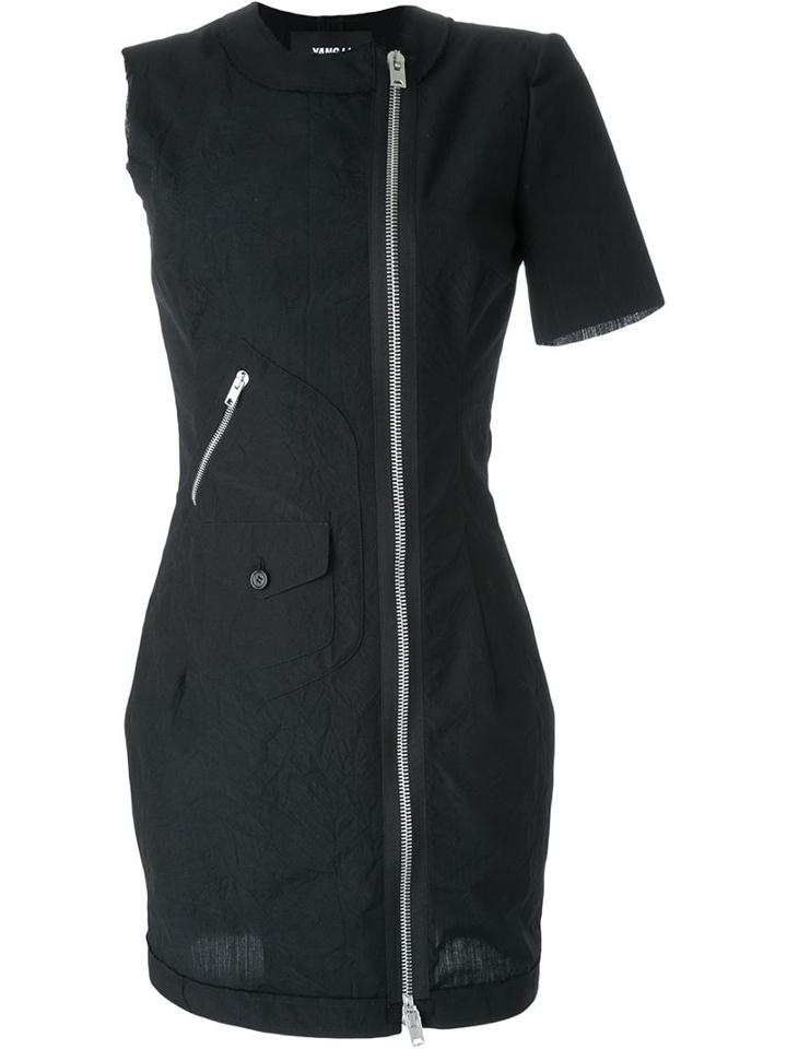 Yang Li Two Way Zip Dress, Women's, Size: 42, Black, Viscose/wool
