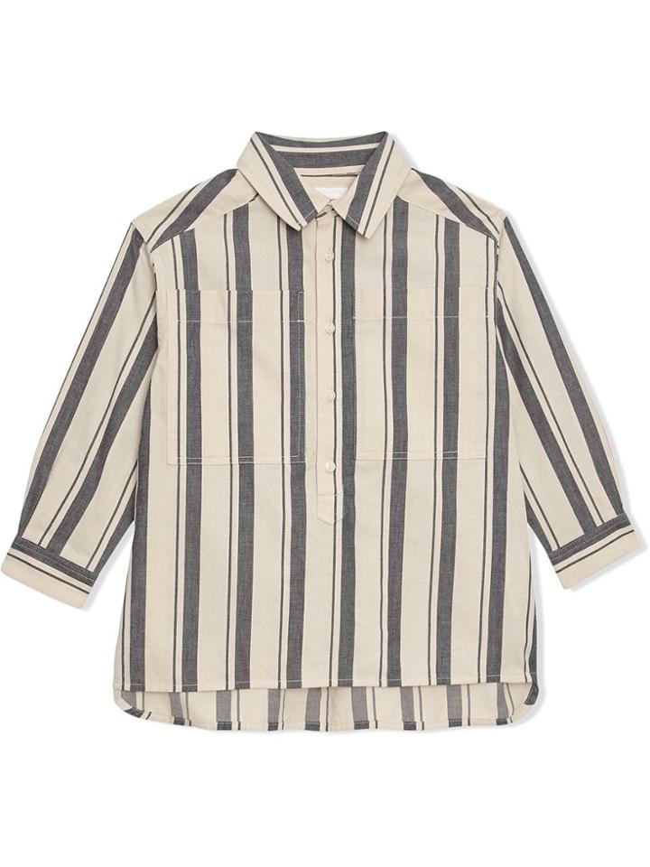 Burberry Kids Teen Striped Shirt - Grey