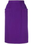 Yves Saint Laurent Vintage Pencil Skirt - Purple