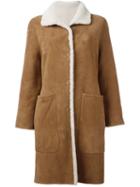 Yves Salomon Shearling Coat, Women's, Size: 38, Brown, Lamb Skin/lamb Fur