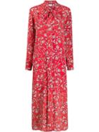 Escada Sport Floral Print Midi Dress - Red