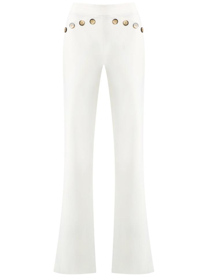 Talie Nk Straight Trousers, Women's, Size: 34, White, Acetate/viscose