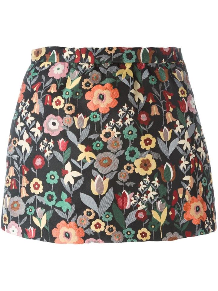 Red Valentino Floral Jacquard Mini Skirt