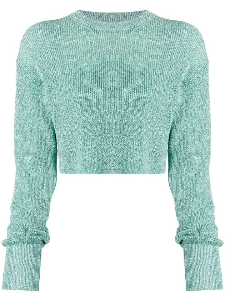 Laneus Cropped Knit Jumper - Green