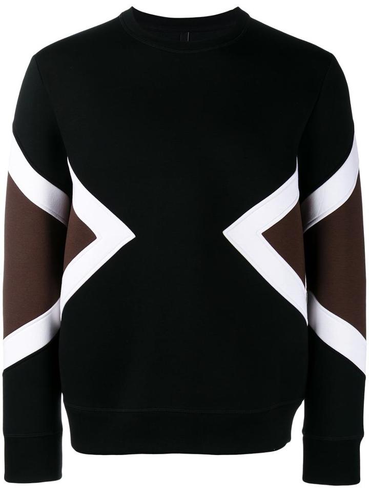 Neil Barrett Geometric Sweatshirt, Men's, Size: Medium, Blue, Cotton/polyurethane/spandex/elastane/viscose