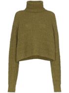 Simon Miller Cropped Rib Knit Turtleneck Jumper - Green