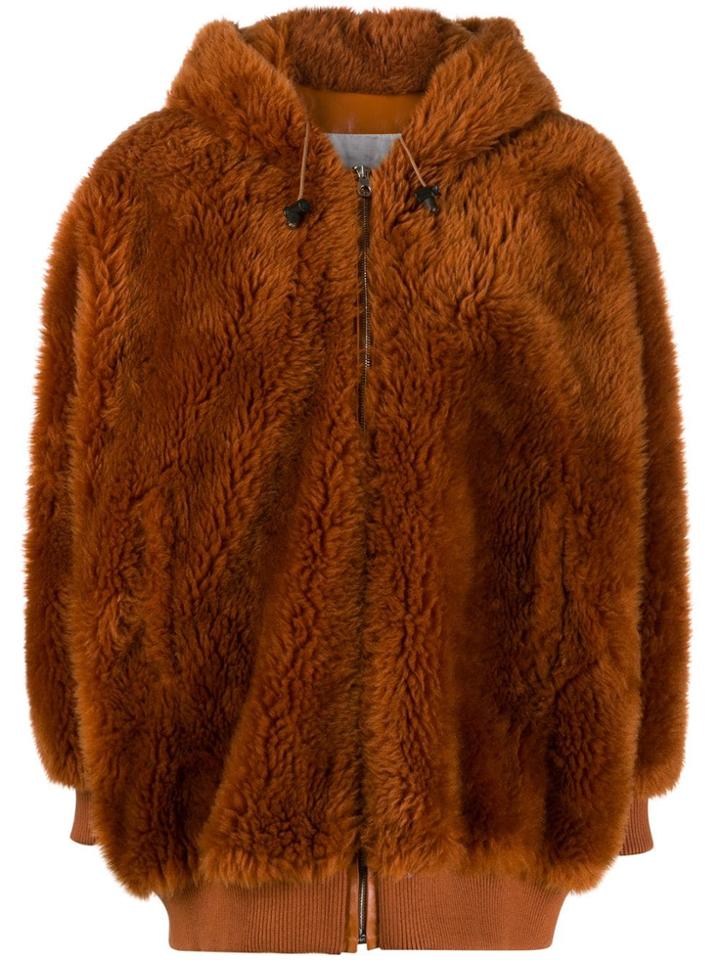 Yves Salomon Hooded Jacket - Brown