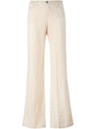 Armani Jeans Flared Trousers, Women's, Size: 26, Nude/neutrals, Linen/flax