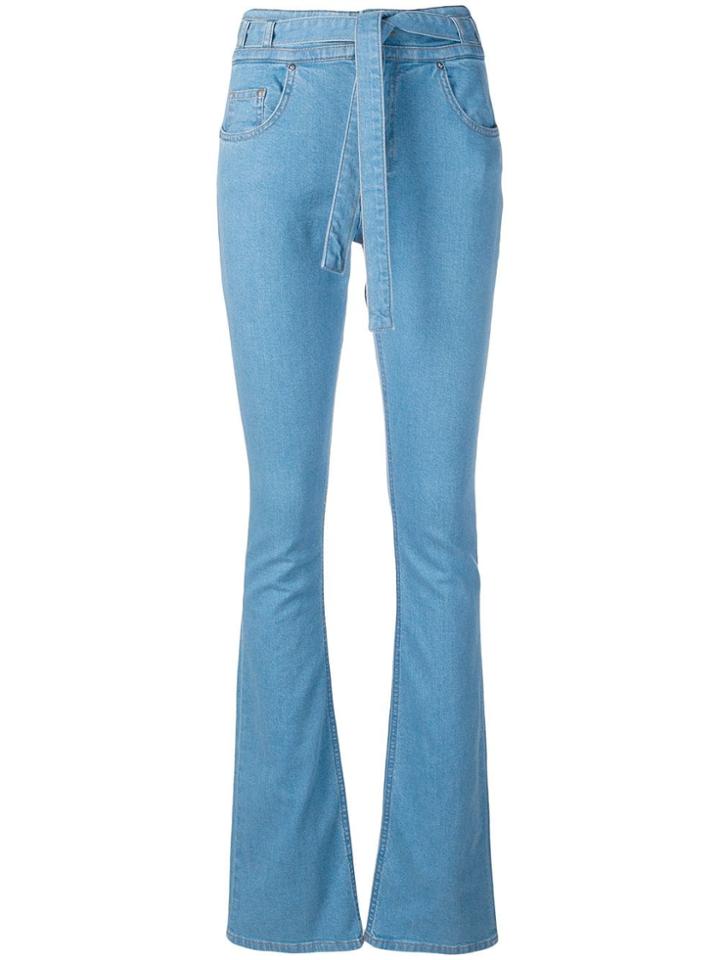 Victoria Victoria Beckham Tie Waist Flared Jeans - Blue