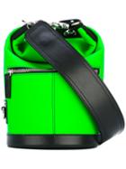 Msgm - Mini Bucket Bag - Women - Cotton/calf Leather/polyester/polyurethane - One Size, Green, Cotton/calf Leather/polyester/polyurethane