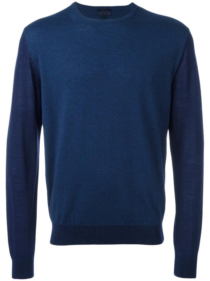 Lanvin Two-tone Jumper, Men's, Size: Xl, Blue, Wool/cotton