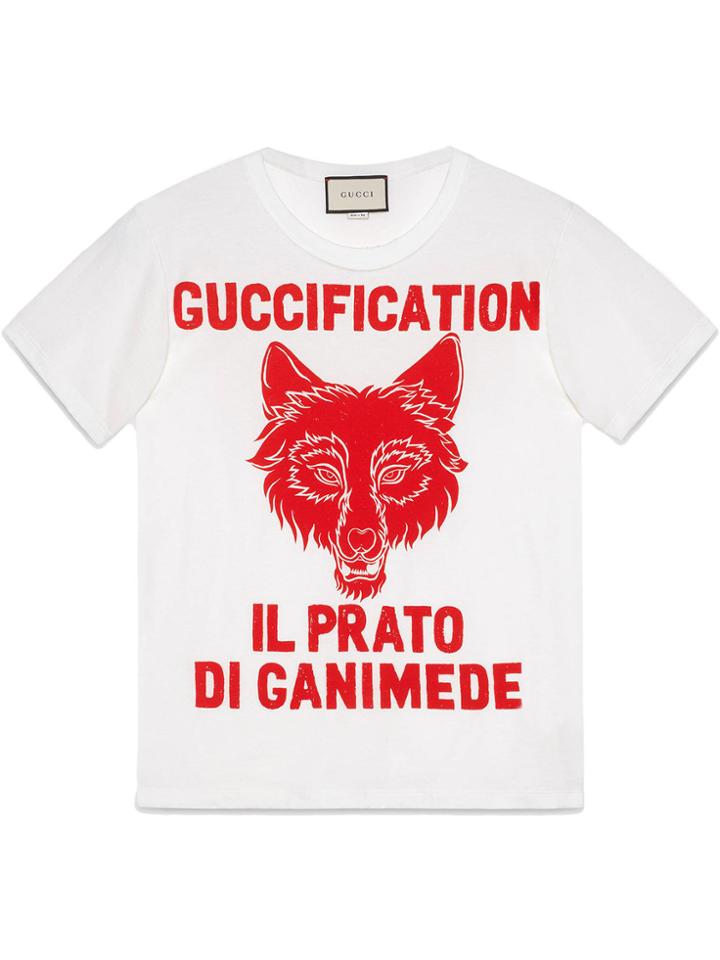 Gucci Il Prato Di Ganimede Guccification Print T-shirt - White
