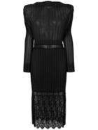 Stella Mccartney Pleated Lace Dress - Black