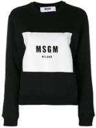 Msgm - Logo Print Sweatshirt - Women - Cotton - Xl, Black, Cotton