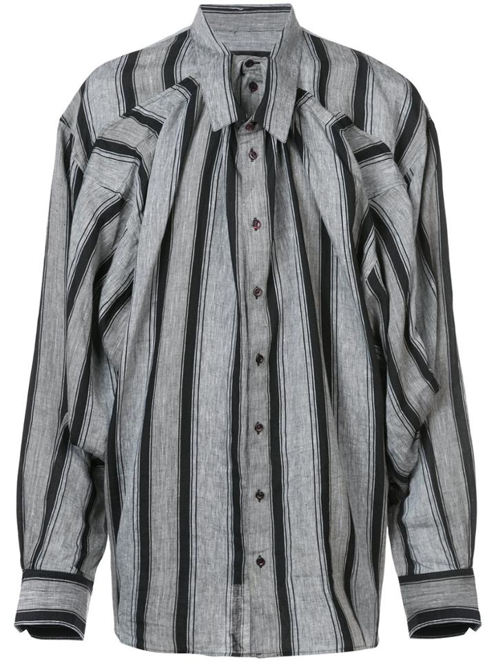 Y / Project Double Layer Striped Shirt - Black
