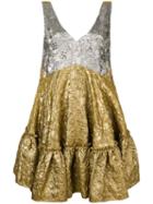 Nº21 Flared Sleeveless Dress - Gold