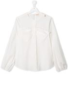 Elisabetta Franchi La Mia Bambina Teen Bow-embellished Blouse - White