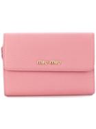 Miu Miu Logo Plaque Wallet - Pink
