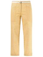 Talie Nk Straight Leg Trousers, Women's, Size: 42, Yellow/orange, Cotton