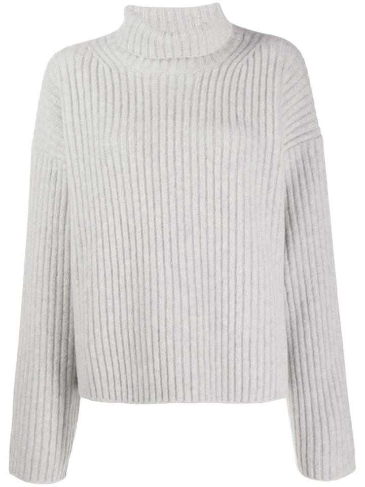 Joseph Ribbed Turtle Neck Jumper - Grey
