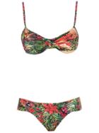 Lygia & Nanny Floral Print Bikini Set, Women's, Size: 48, Green, Polyamide/spandex/elastane