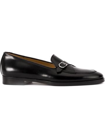 Edhen Milano Buckle Monk Shoes - Black